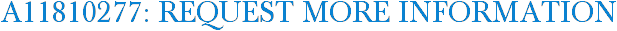 A11810277: Request More Information