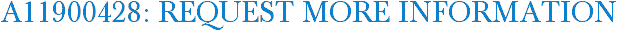 A11900428: Request More Information